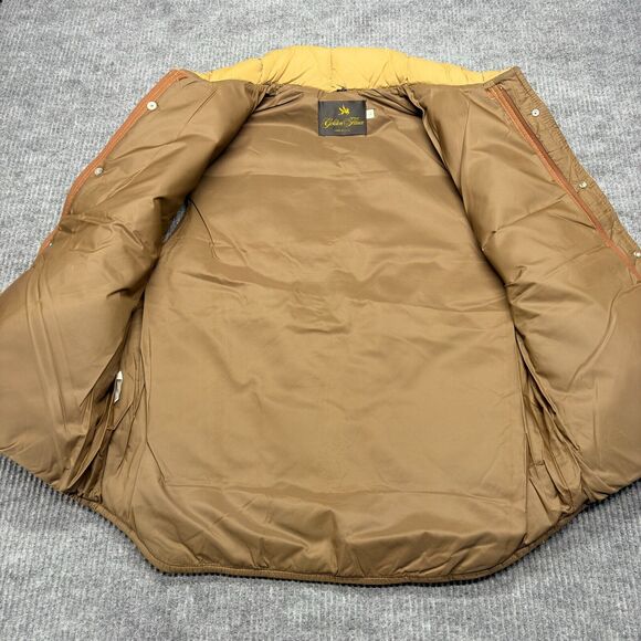 Vintage Golden Fleece Quilted Puffer Vest Jacket Men Large Brown/Tan Made In USA - Picture 12 of 13